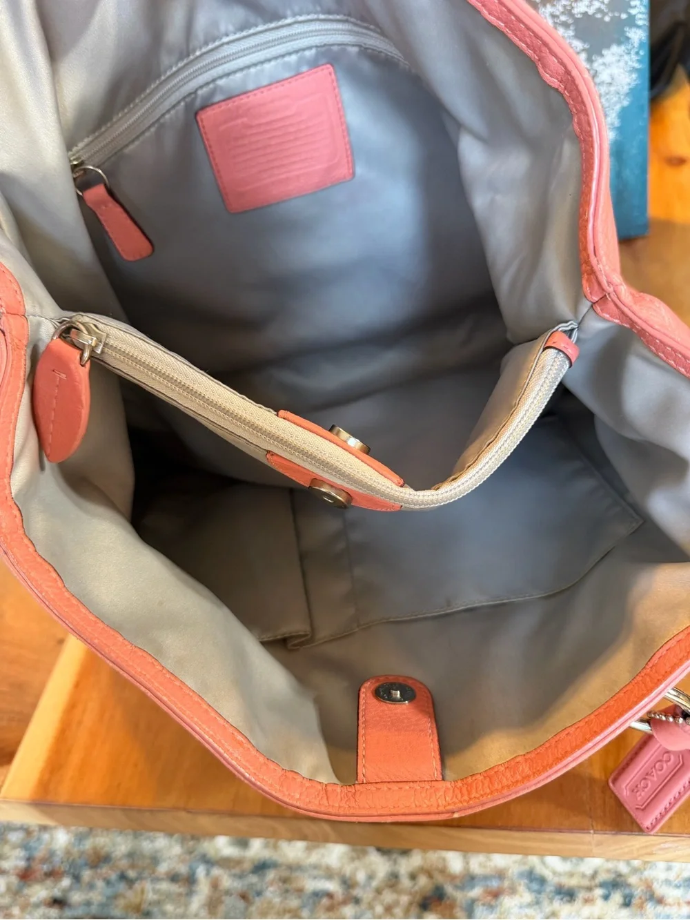 Coach Classic 2012 Coral Pebbled Leather Penelope Tote GUC